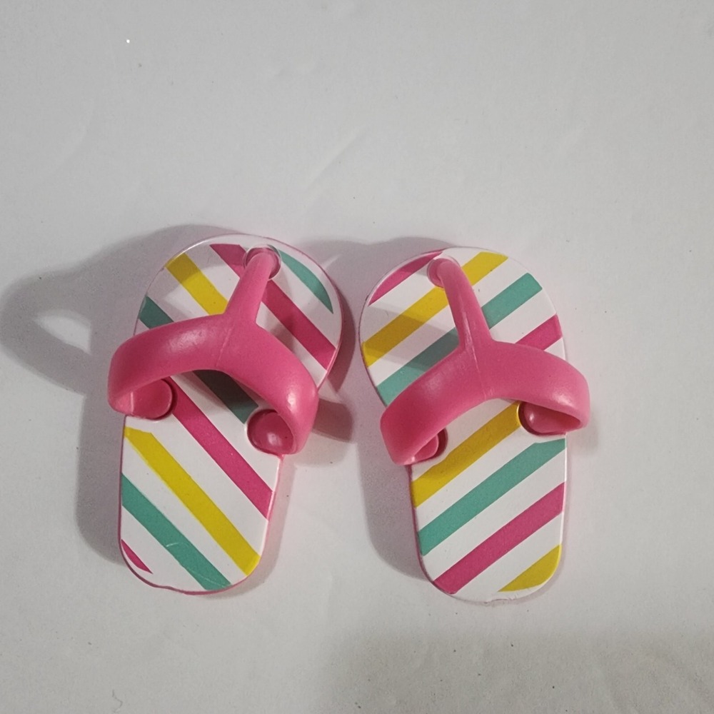 Funrise Rainbow Striped Pink Flip Flops 2013 fits dolls 16-18"